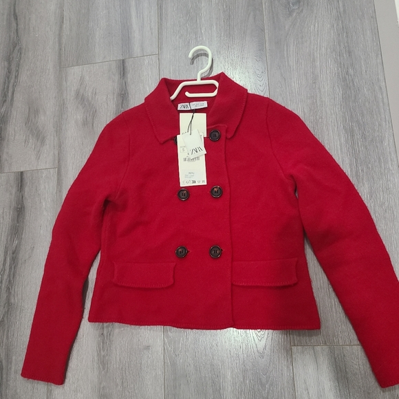 ZARA BRAND NEW 100% WOOL BLAZER Size small - Picture 4 of 8